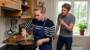 &laquo;Det er jo jeg som drar hele lasset her hjemme&raquo; sa Erik, mens Anna presset leppene sammen og sto taus ved komfyren